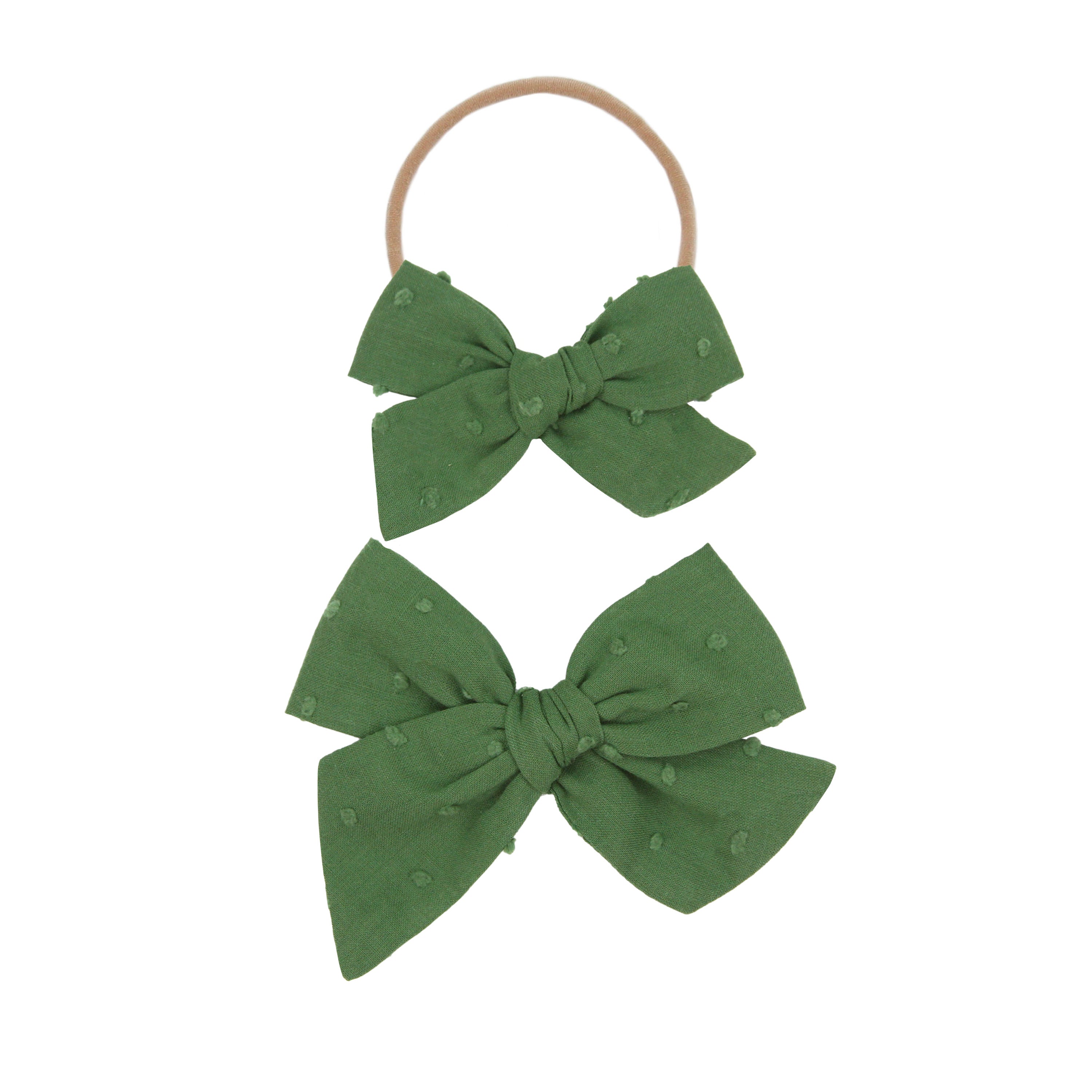 Classic Bow - Fern Swiss Dot Headband