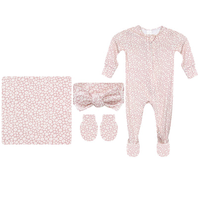 Flora Newborn Headband Bundle + Zipper Footie
