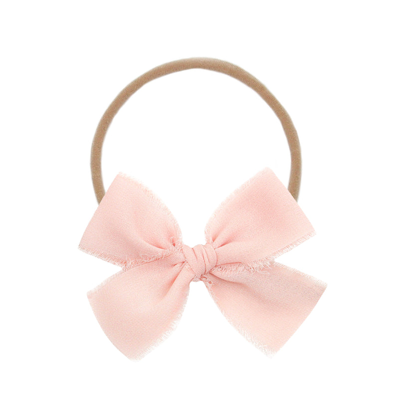 January - Chiffon Bow - Pink Headband