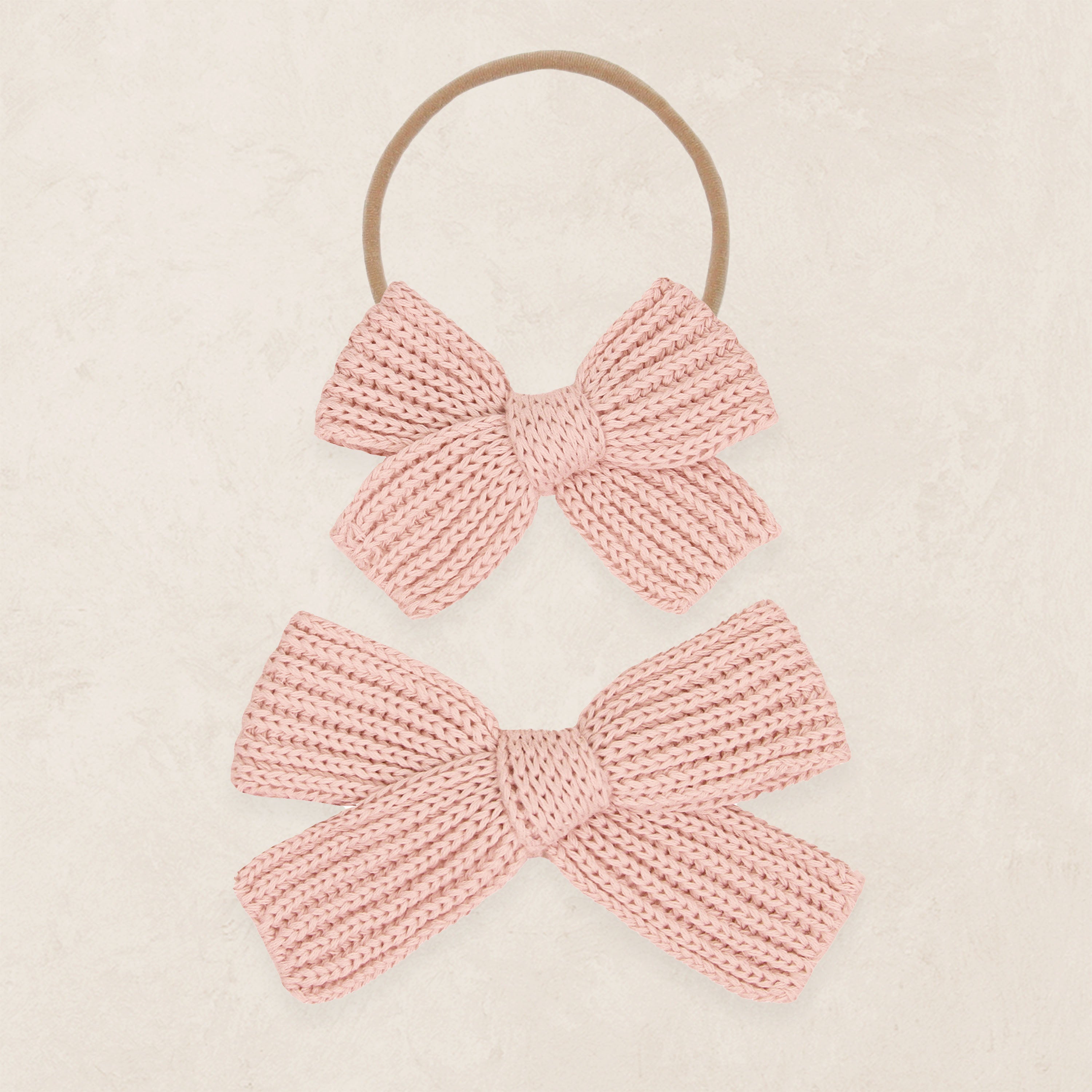 Sweater Bow - French Pink Chunky Knit