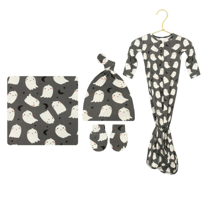 Happy Ghost Newborn Hat Bundle + Knotted Gown
