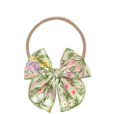 Heirloom Bow - Sage Floral Headband
