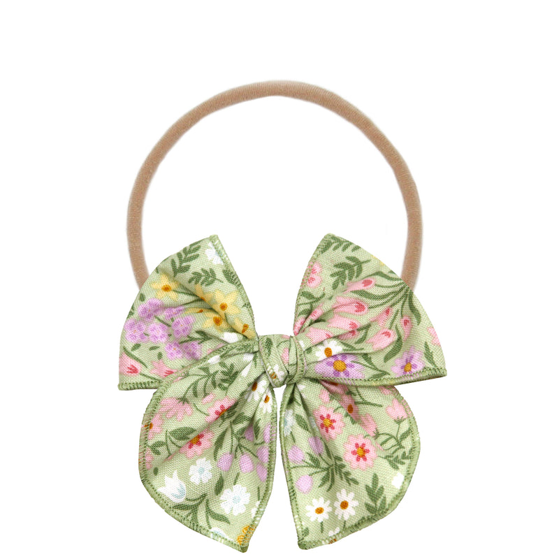 Heirloom Bow - Sage Floral Headband