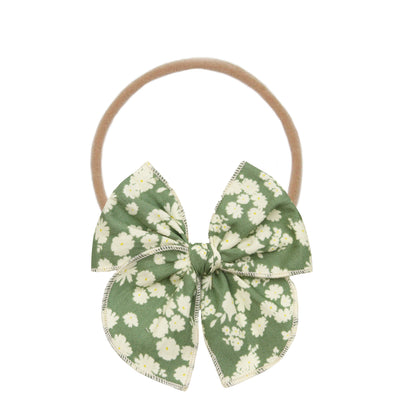 Heirloom Bow - Green Floral Headband
