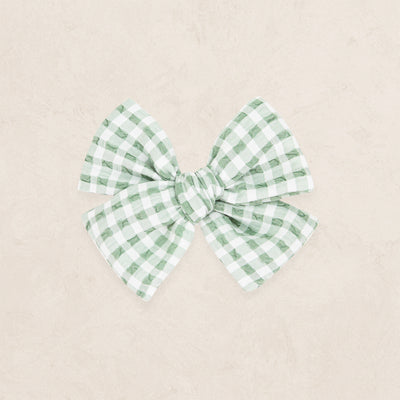 Adventure Bow - Basil Gingham Clip