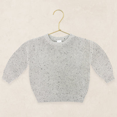 Knit Chunky Sweater - Grey Speckle