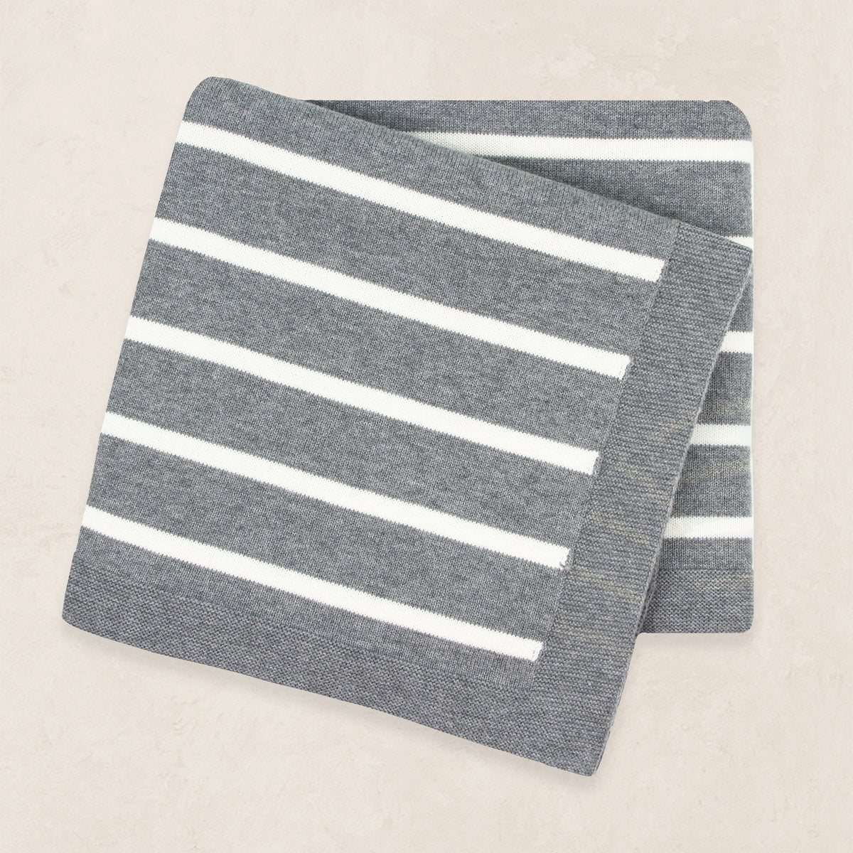 Knit Blanket - Charcoal Stripe