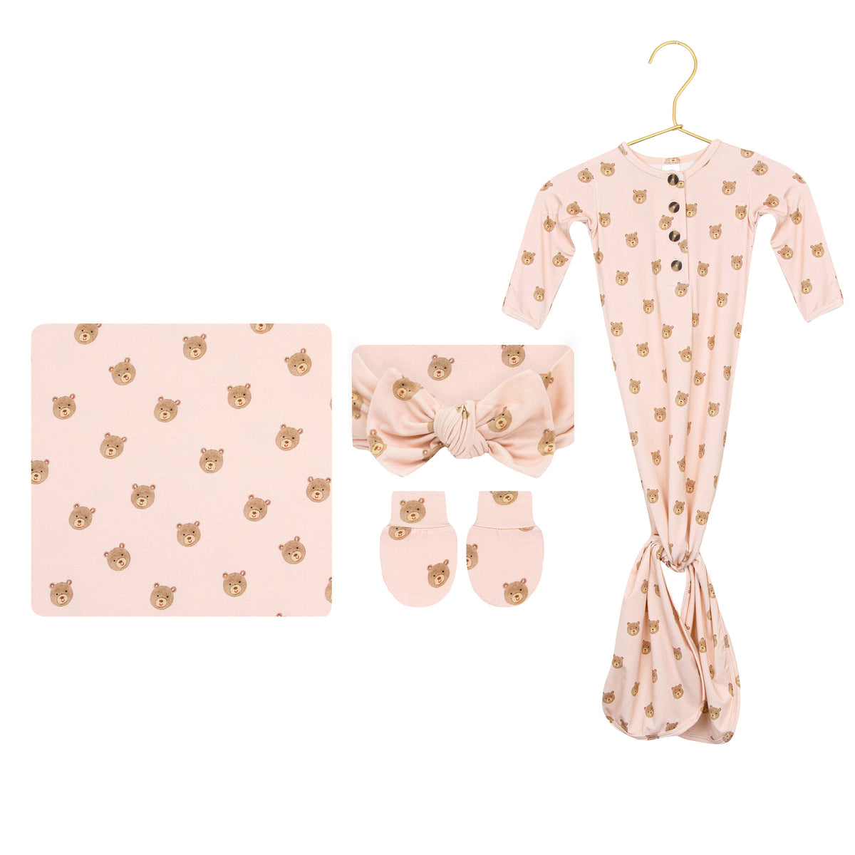Honey Newborn Headband Bundle + Knotted Gown