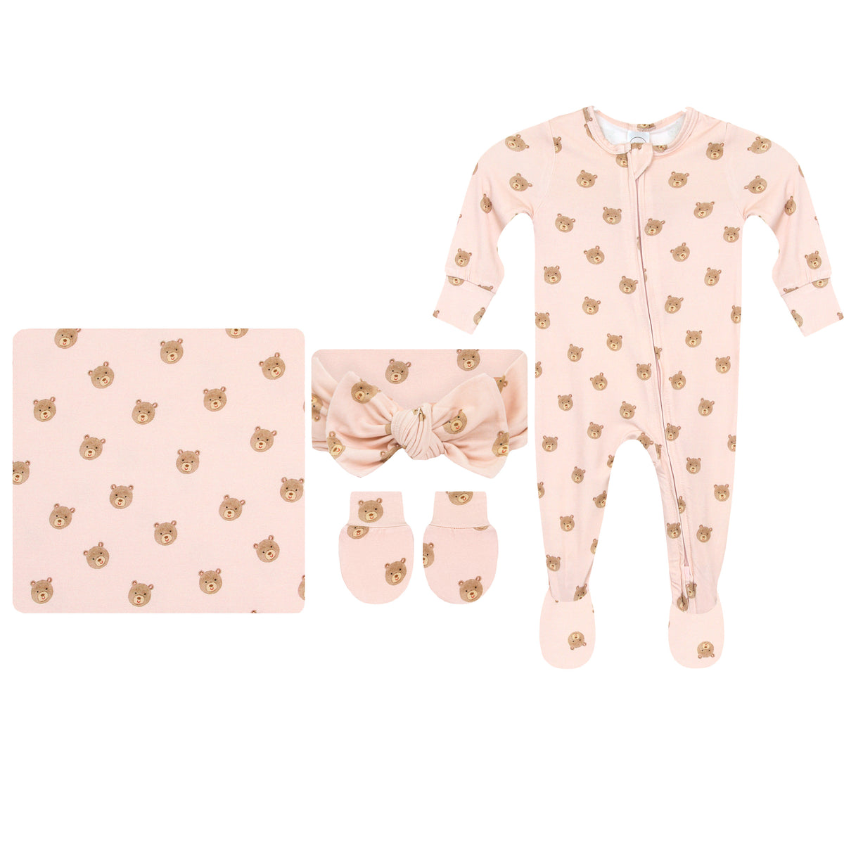 Honey Newborn Headband Bundle + Zipper Footie
