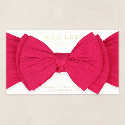 Cable Knit Headband - Hot Pink