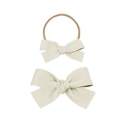 Leather - Ivory Bow