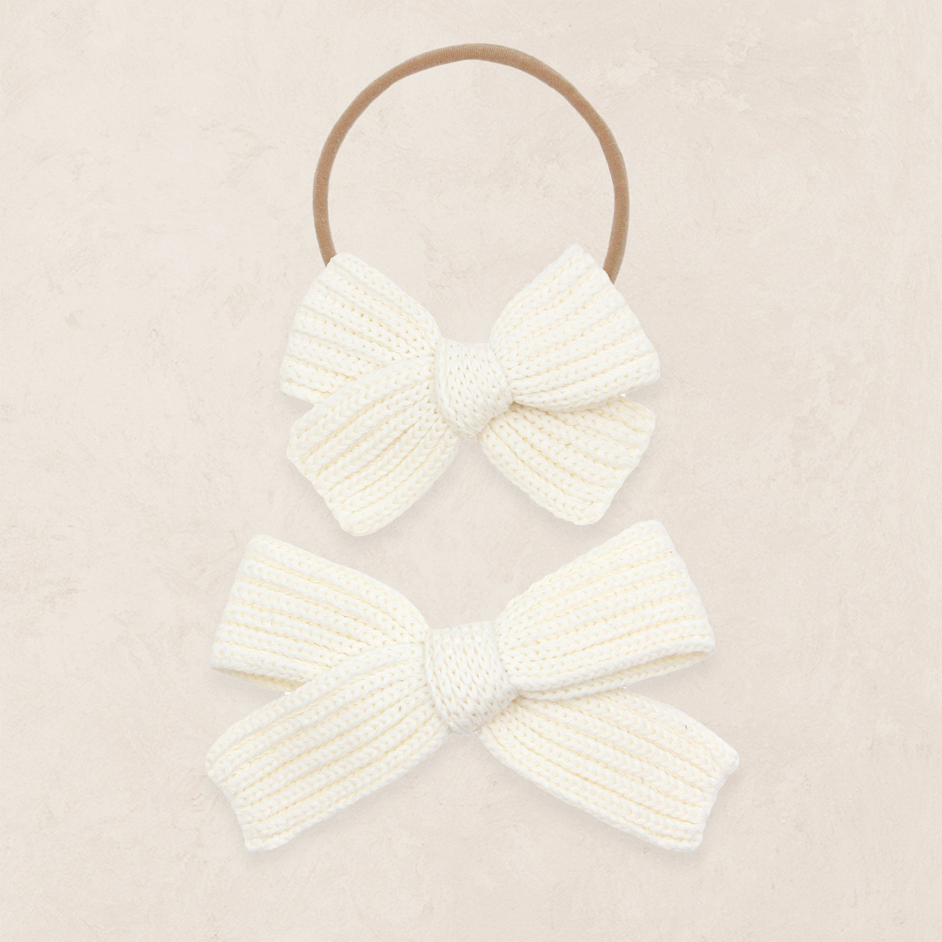 Sweater Bow - Ivory Chunky Knit