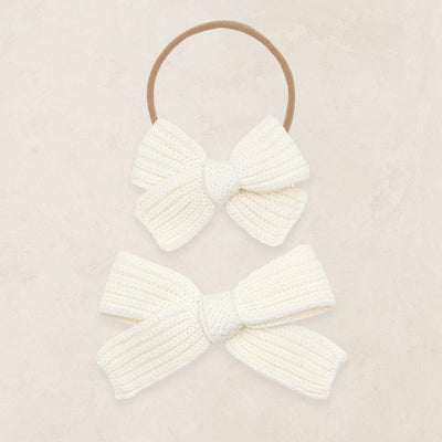 Sweater Bow - Ivory Chunky Knit
