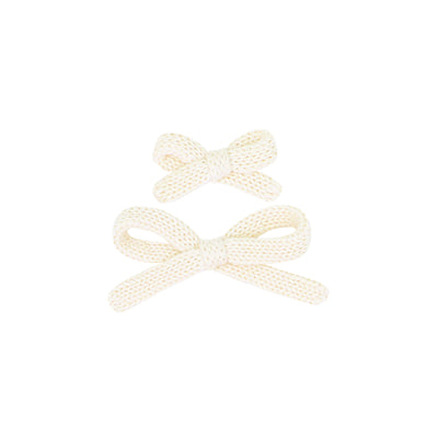 Sweater Bow - Ivory Knit Clip
