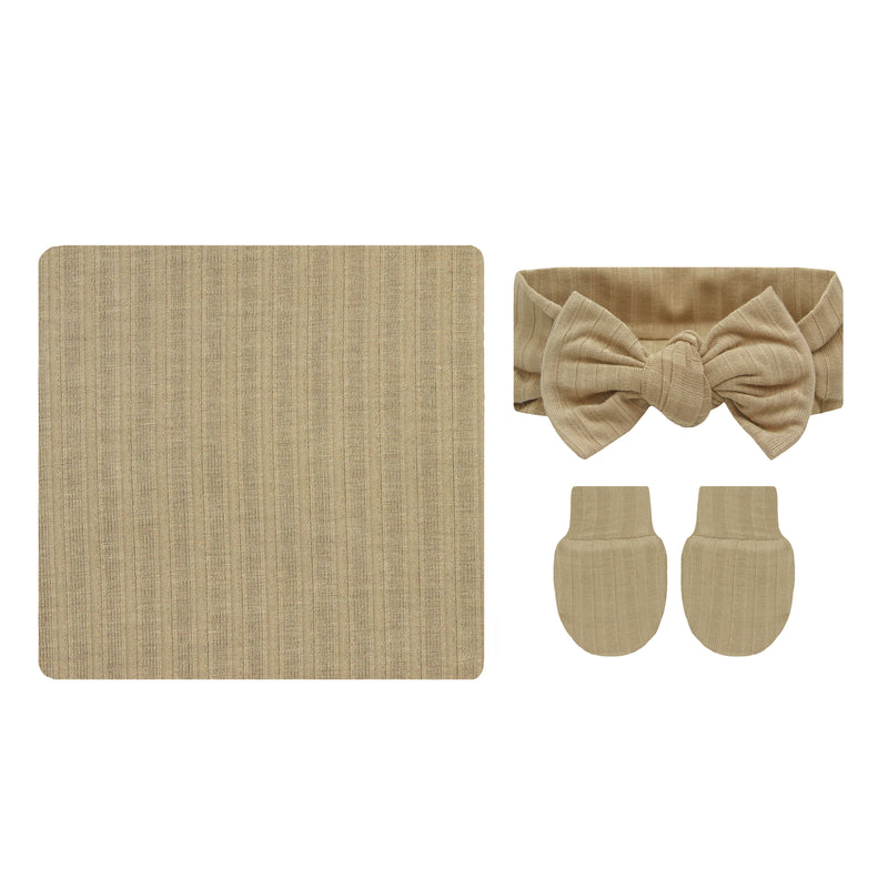 Jake Ribbed Newborn Headband Bundle (Gown)