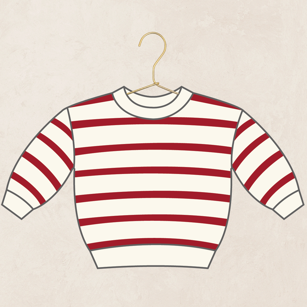 Knit Chunky Sweater - Red Stripe