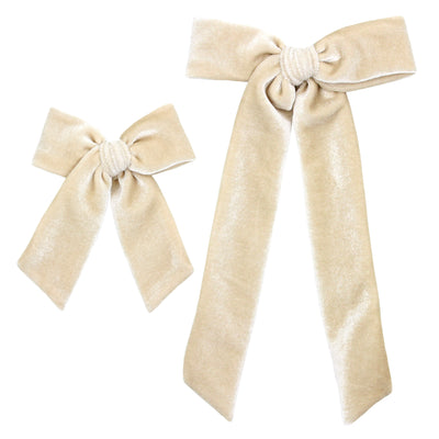 Velvet - Latte Bow Sash Clip