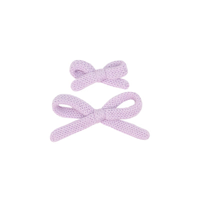 Sweater Bow - Lilac Knit Clip
