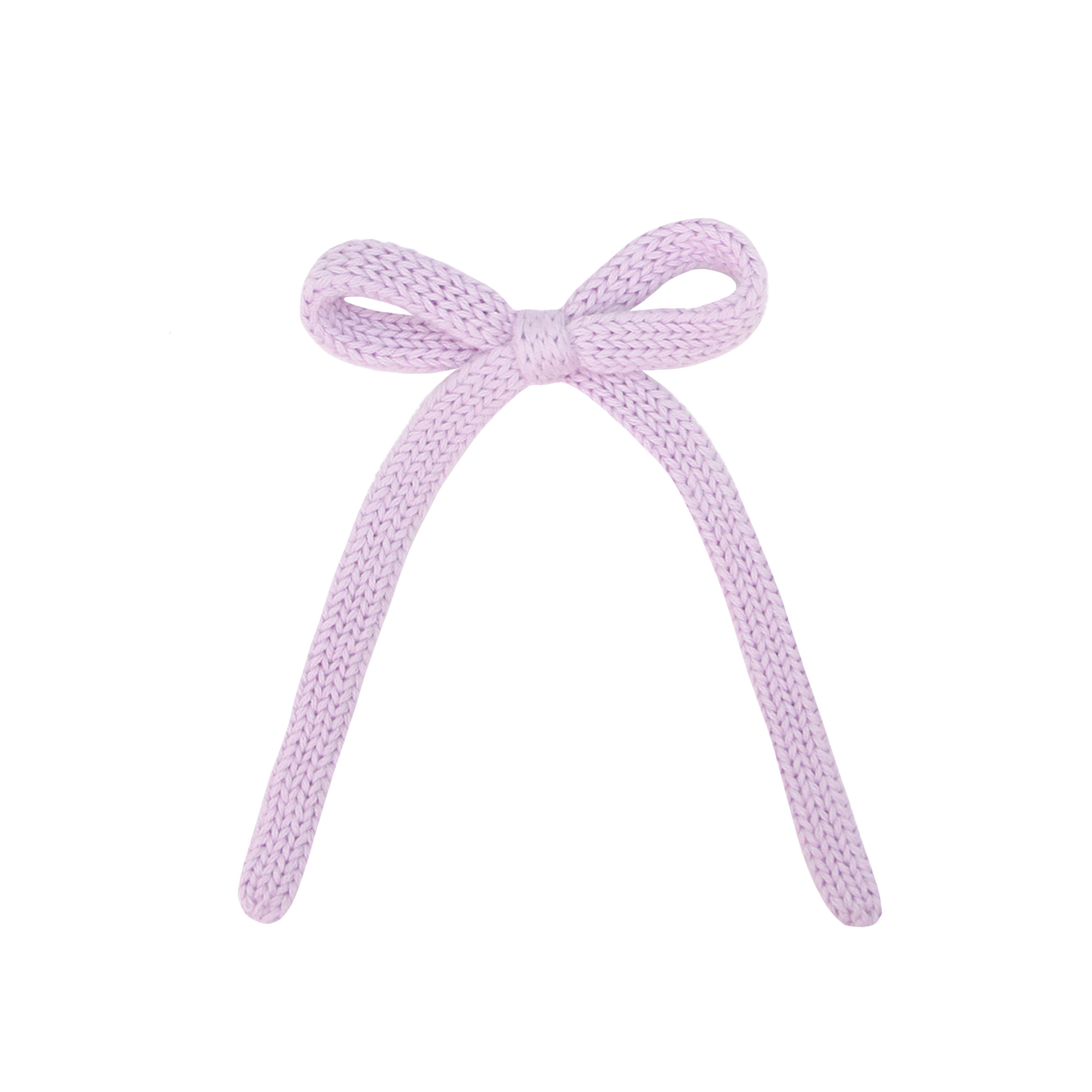 Sweater Bow - Lilac Knit Sash Clip