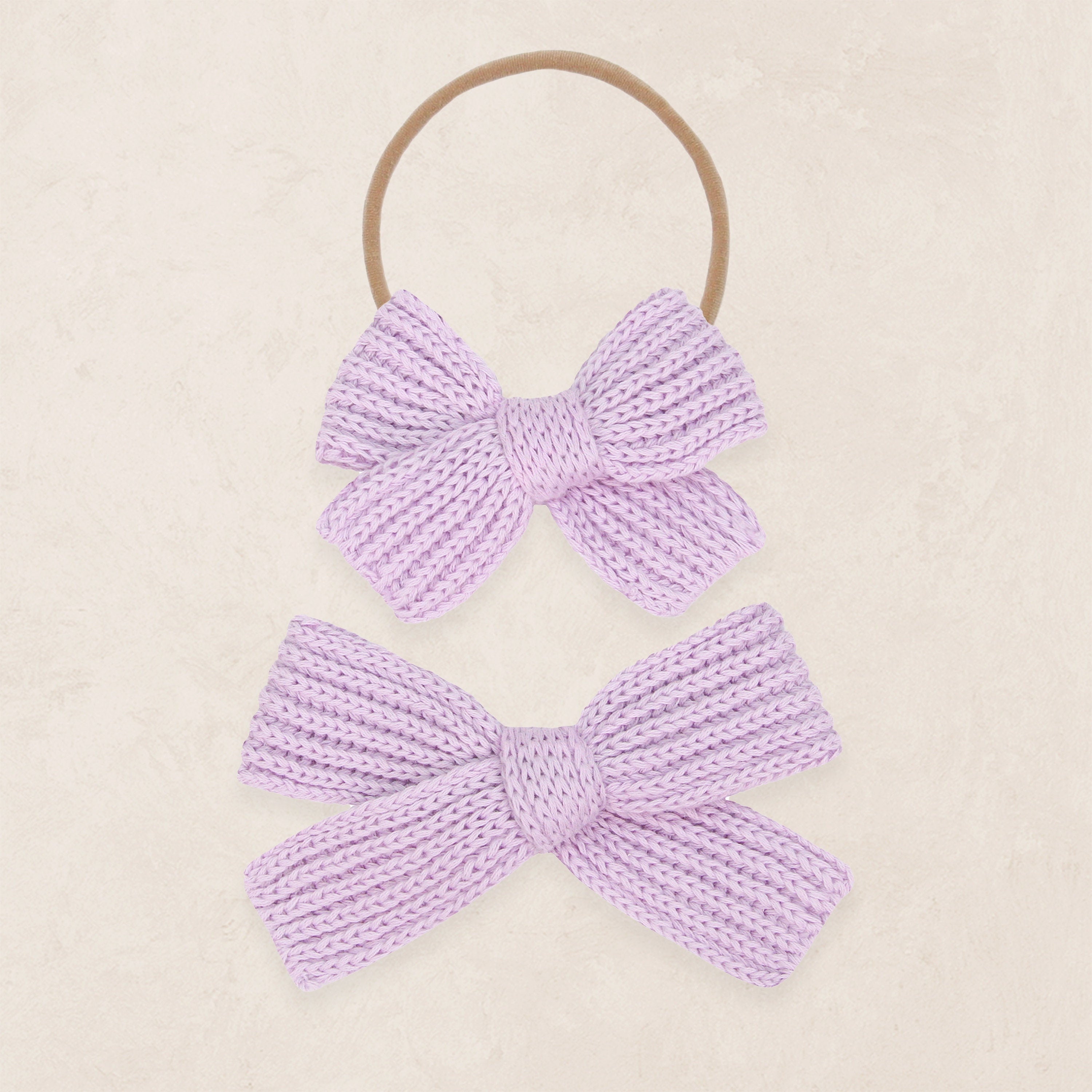 Sweater Bow - Lilac Chunky Knit