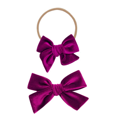 Velvet - Magenta Bow