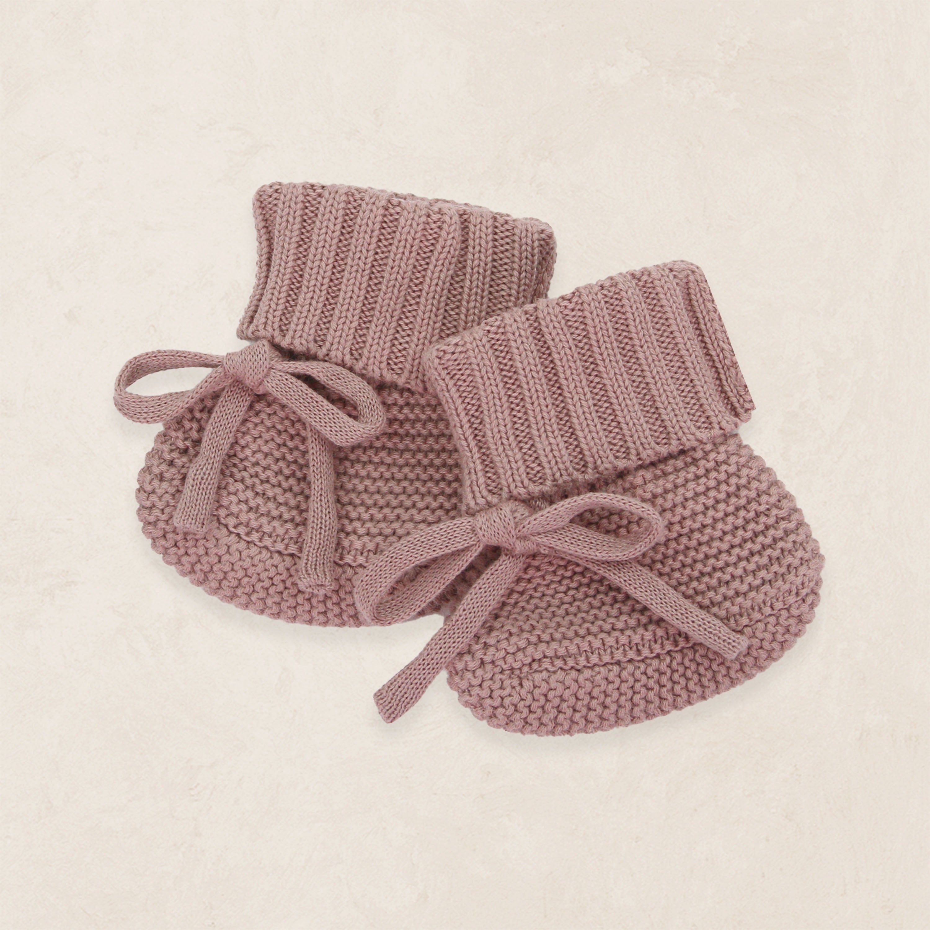 Knit Booties - Mauve