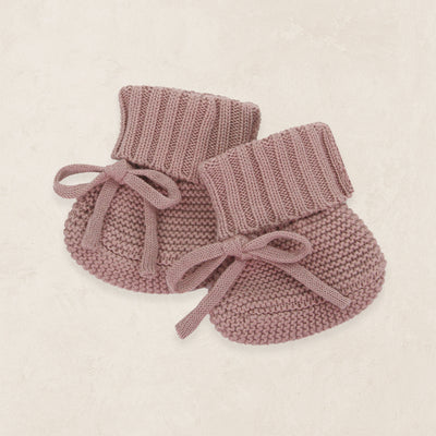 Knit Booties - Mauve
