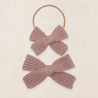 Sweater Bow - Mauve Chunky Knit