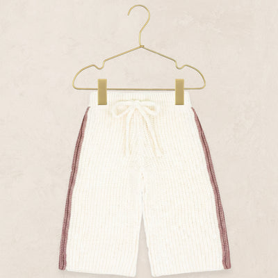 Knit Chunky Wide Leg Pant - Mauve Racer Stripe