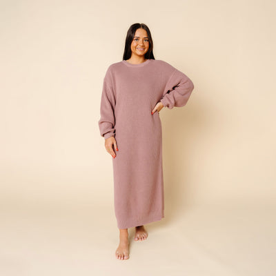 Knit Women's Sweater Maxi Dress - Mauve