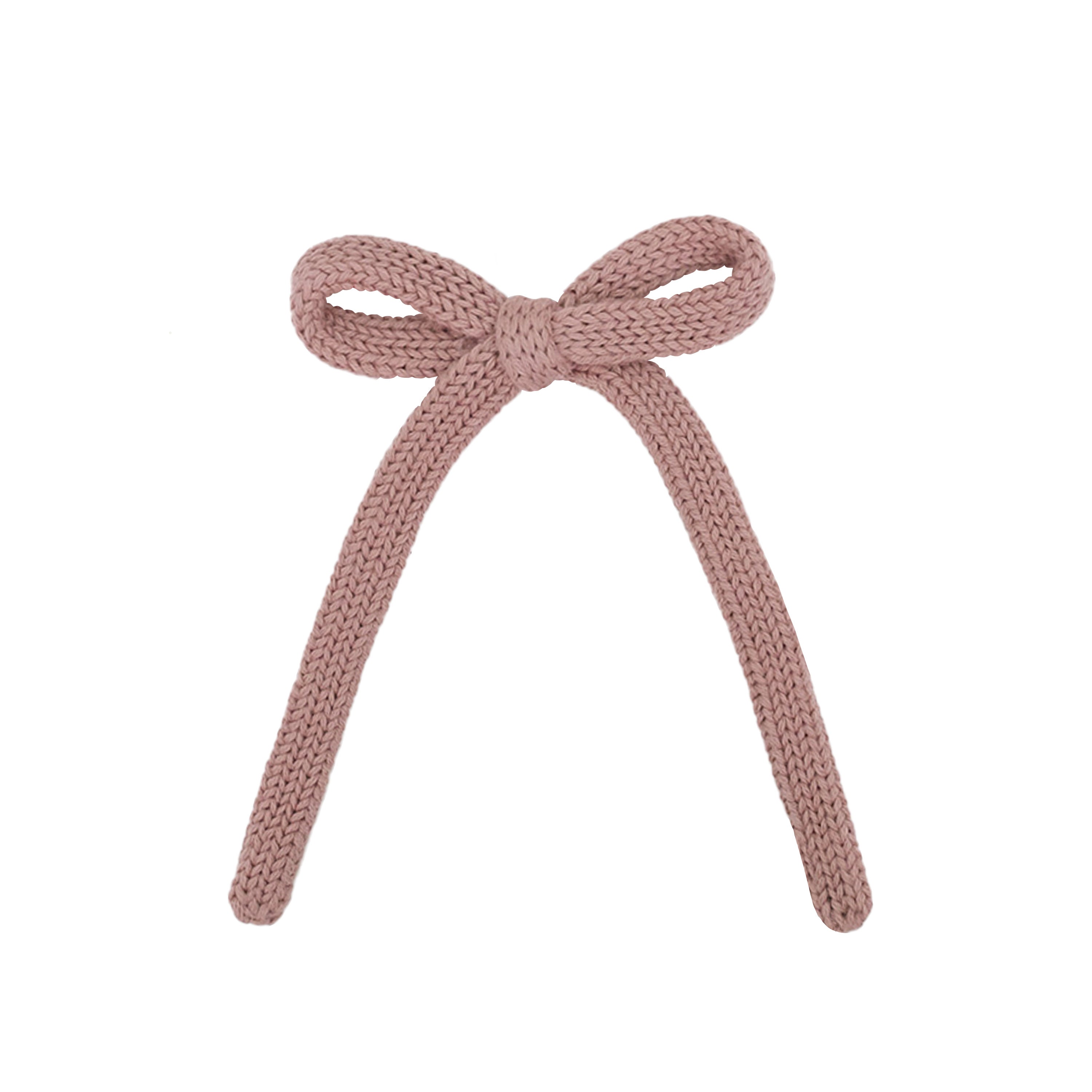 Sweater Bow - Mauve Knit Sash Clip