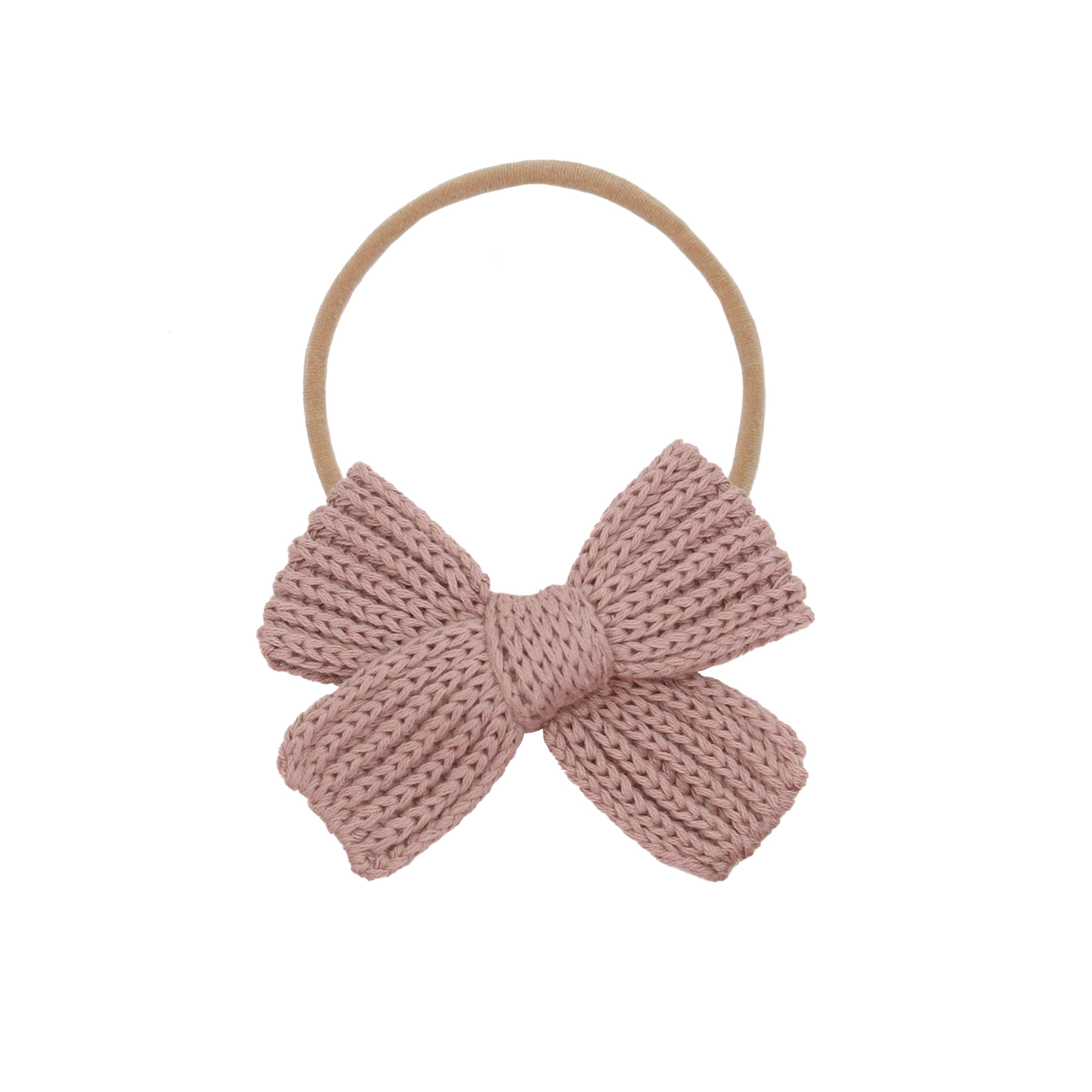 Sweater Bow - Mauve Chunky Knit Headband