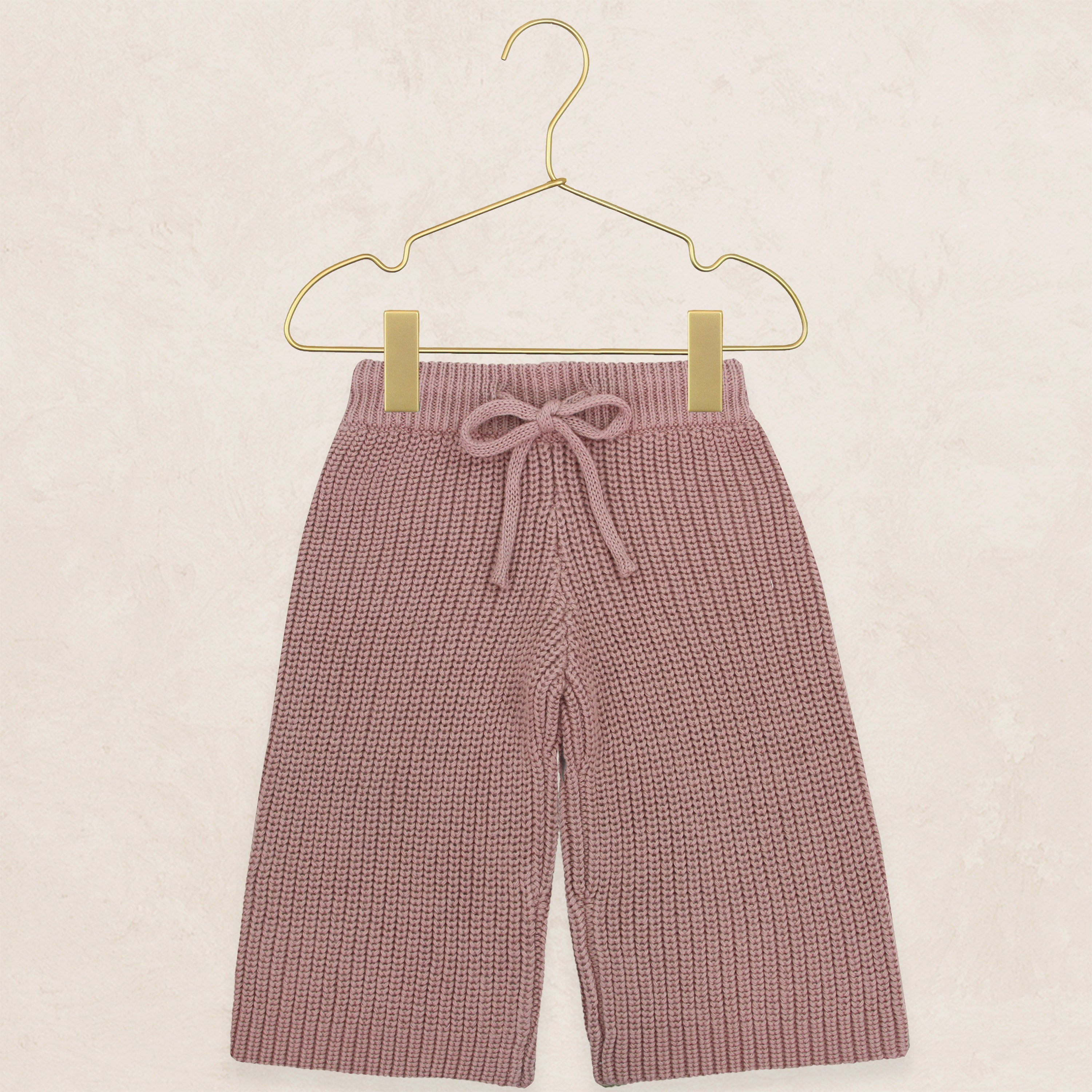 Knit Chunky Wide Leg Pants - Mauve