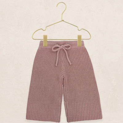 Knit Chunky Wide Leg Pants - Mauve