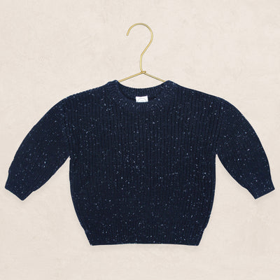 Knit Chunky Sweater - Navy Speckle
