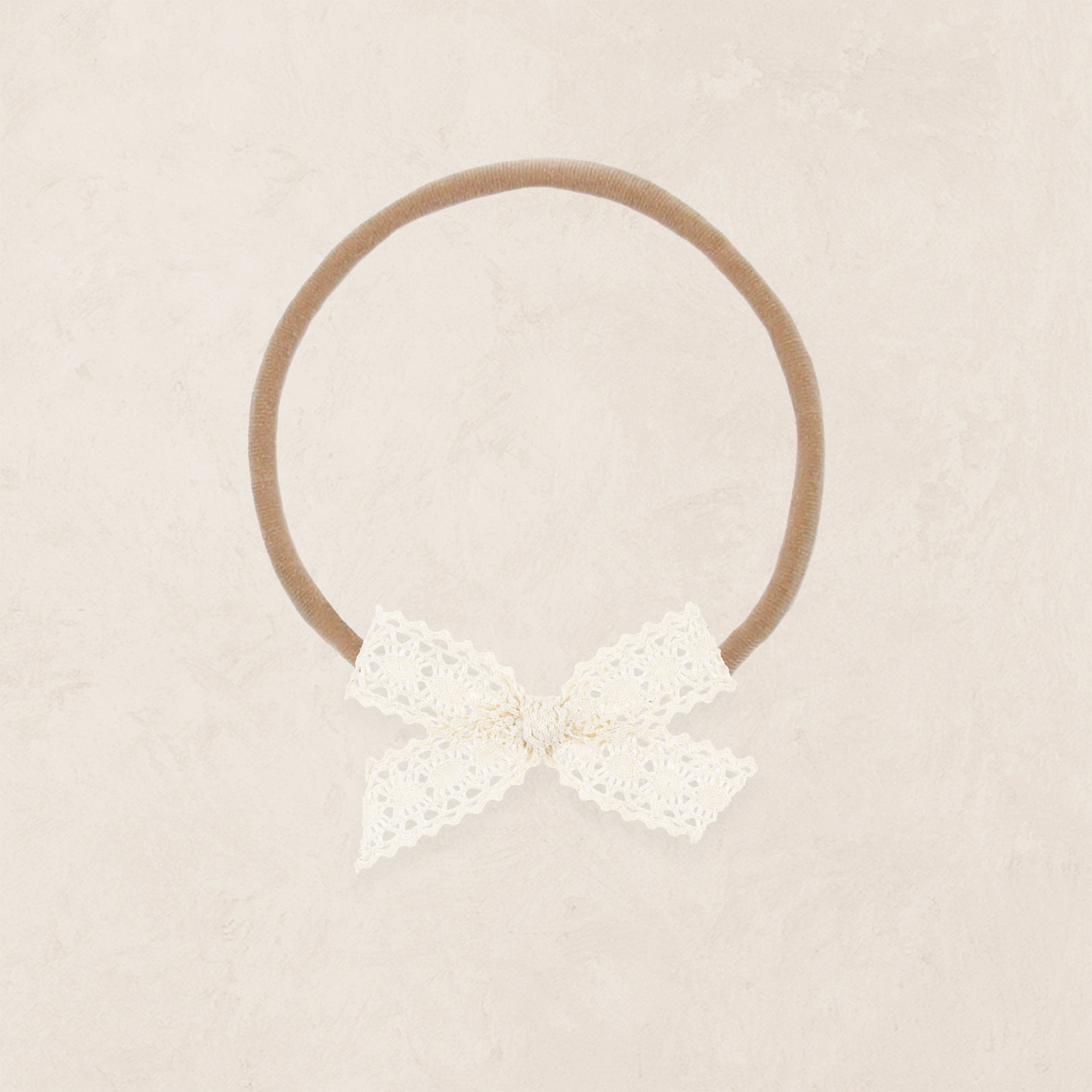 Lace Bow - Mini Vanilla Crochet Headband