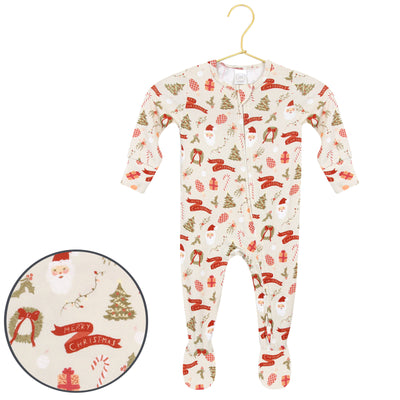 Mistletoe Zipper Footies