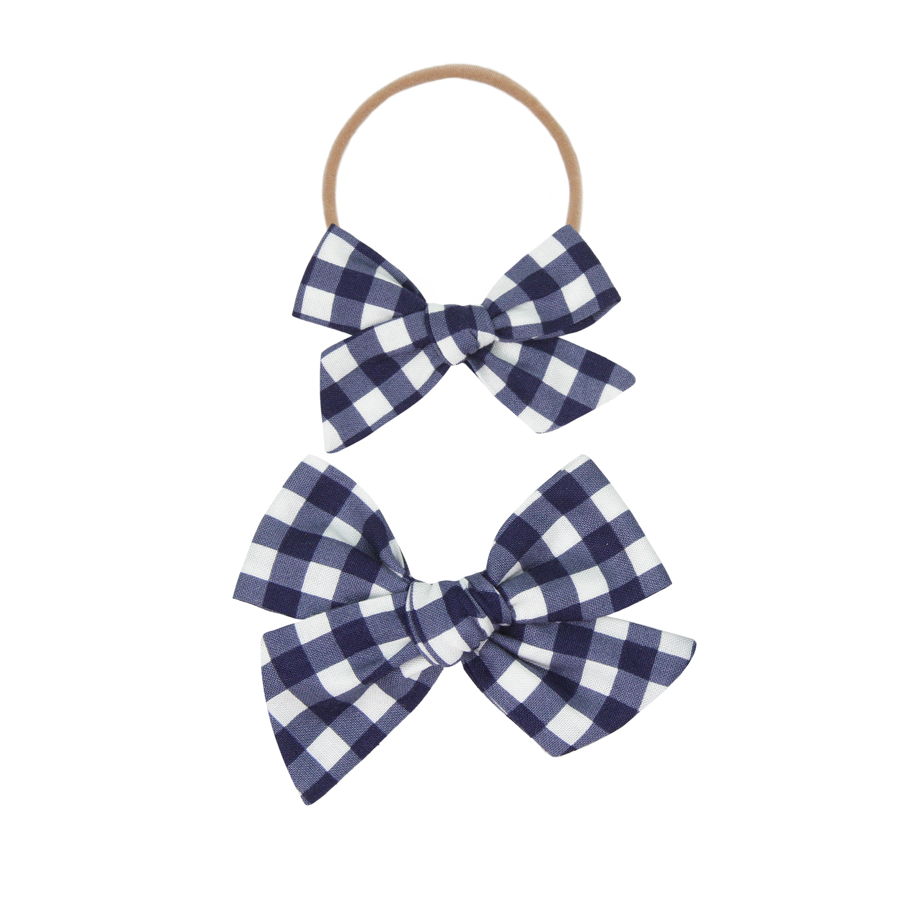 Classic Bow - Navy Gingham