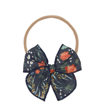 Heirloom Bow - Navy Floral Headband