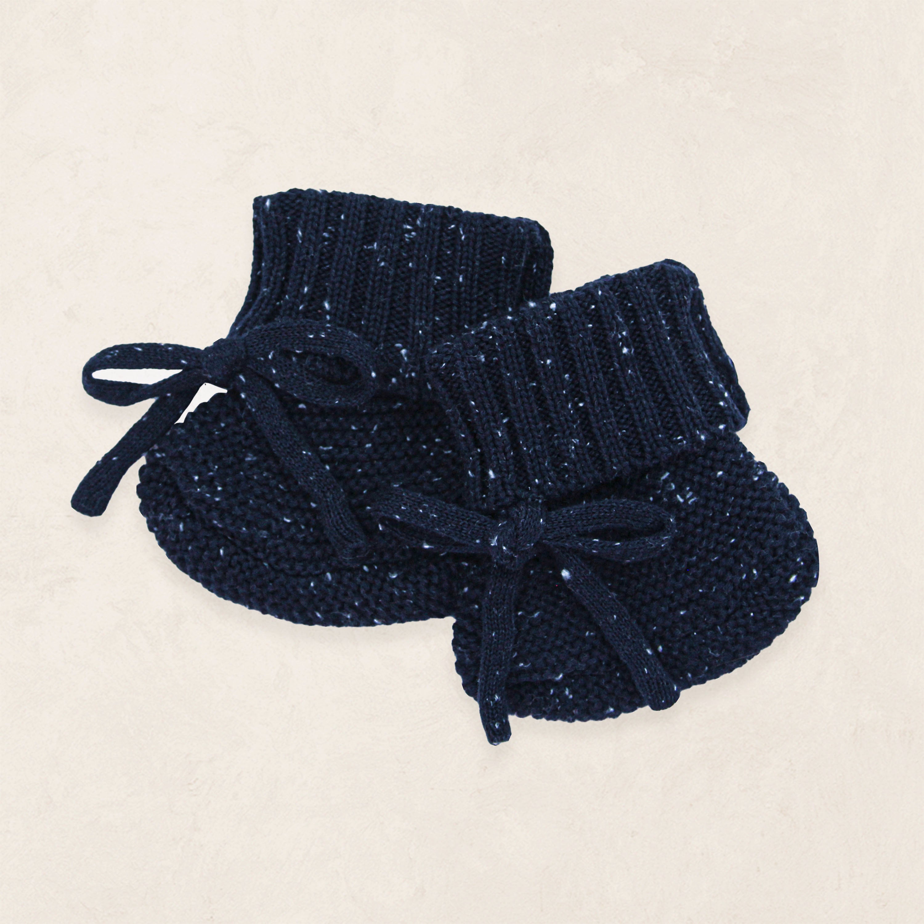 Knit Booties - Navy Speckle