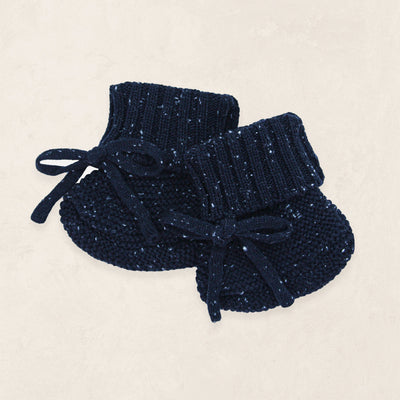 Knit Booties - Navy Speckle