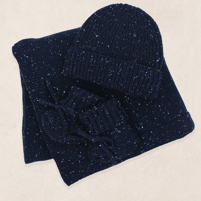 Knit Beanie Bundle - Navy Speckle