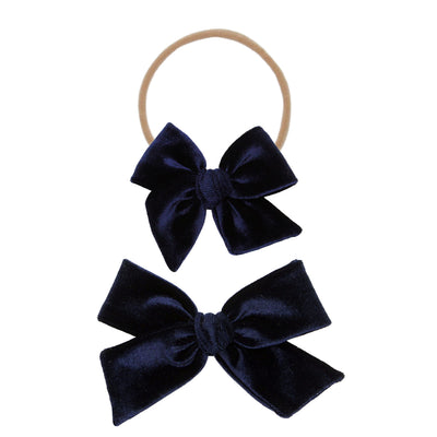 Velvet - Navy Bow