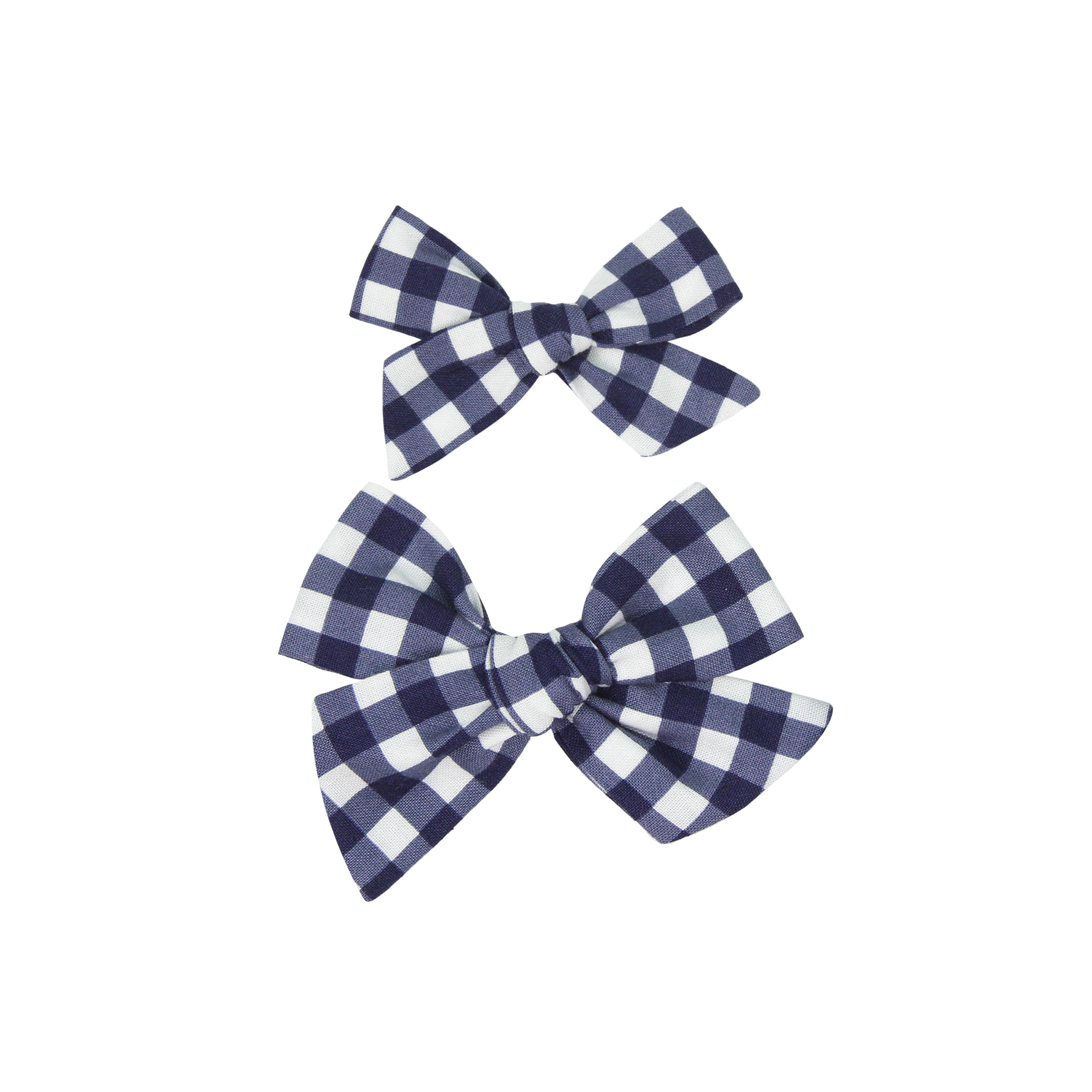 Classic Bow - Navy Gingham Clip
