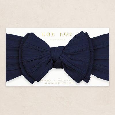 Cable Knit Headband - Navy