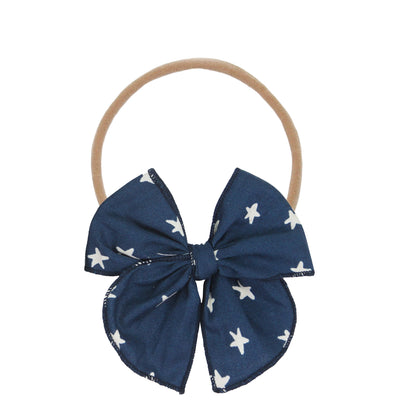 Heirloom Bow - Navy Star Headband