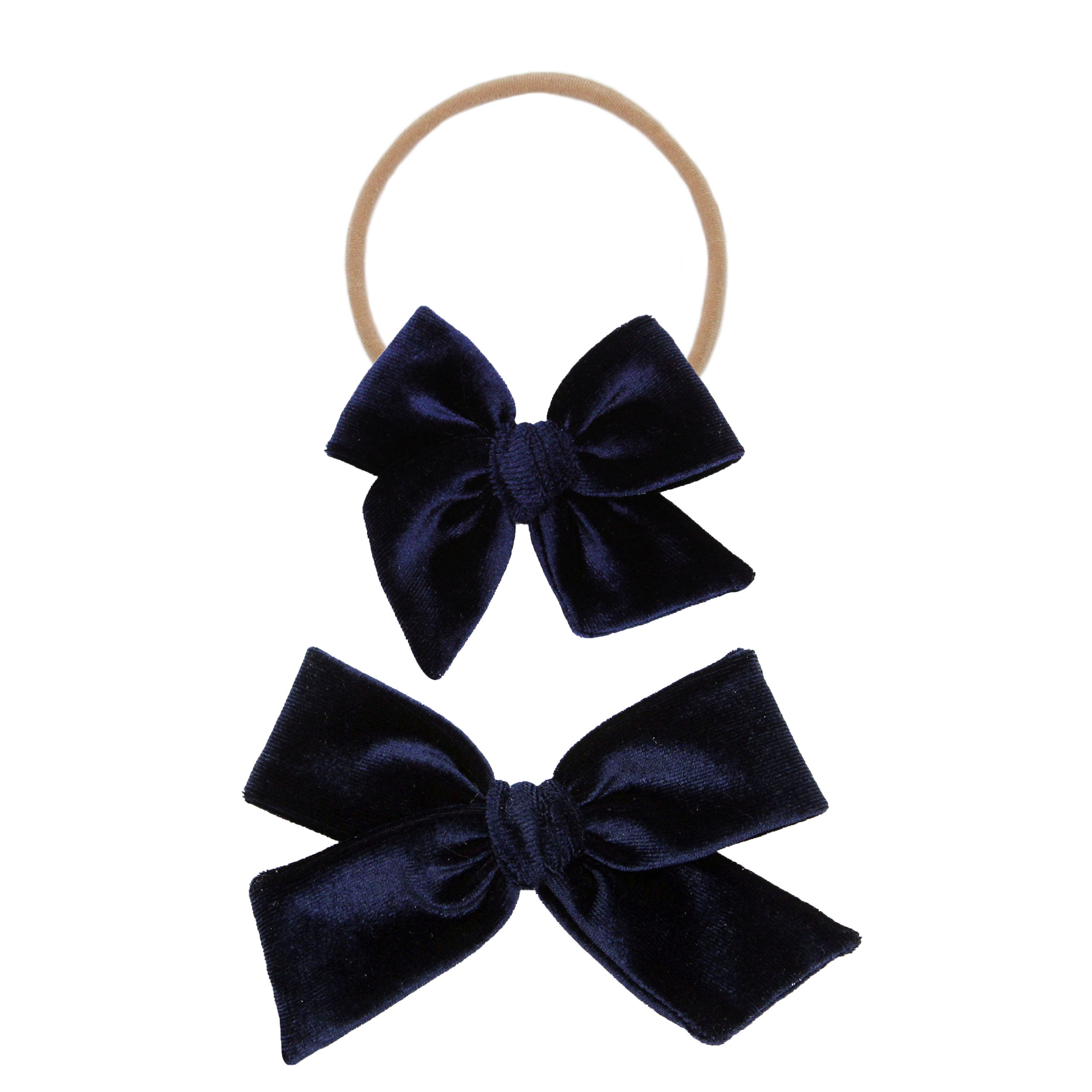 Velvet - Navy Bow Headband