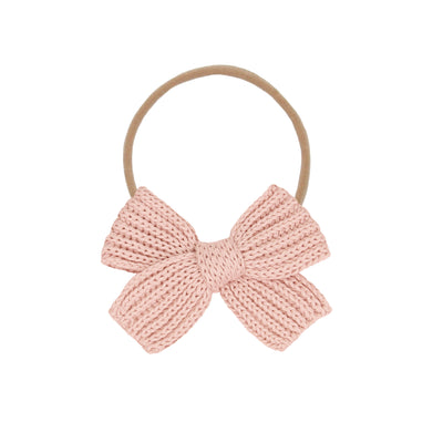 Sweater Bow - French Pink Chunky Knit Headband