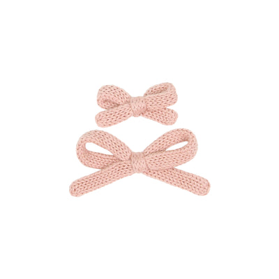 Sweater Bow - French Pink Knit Clip