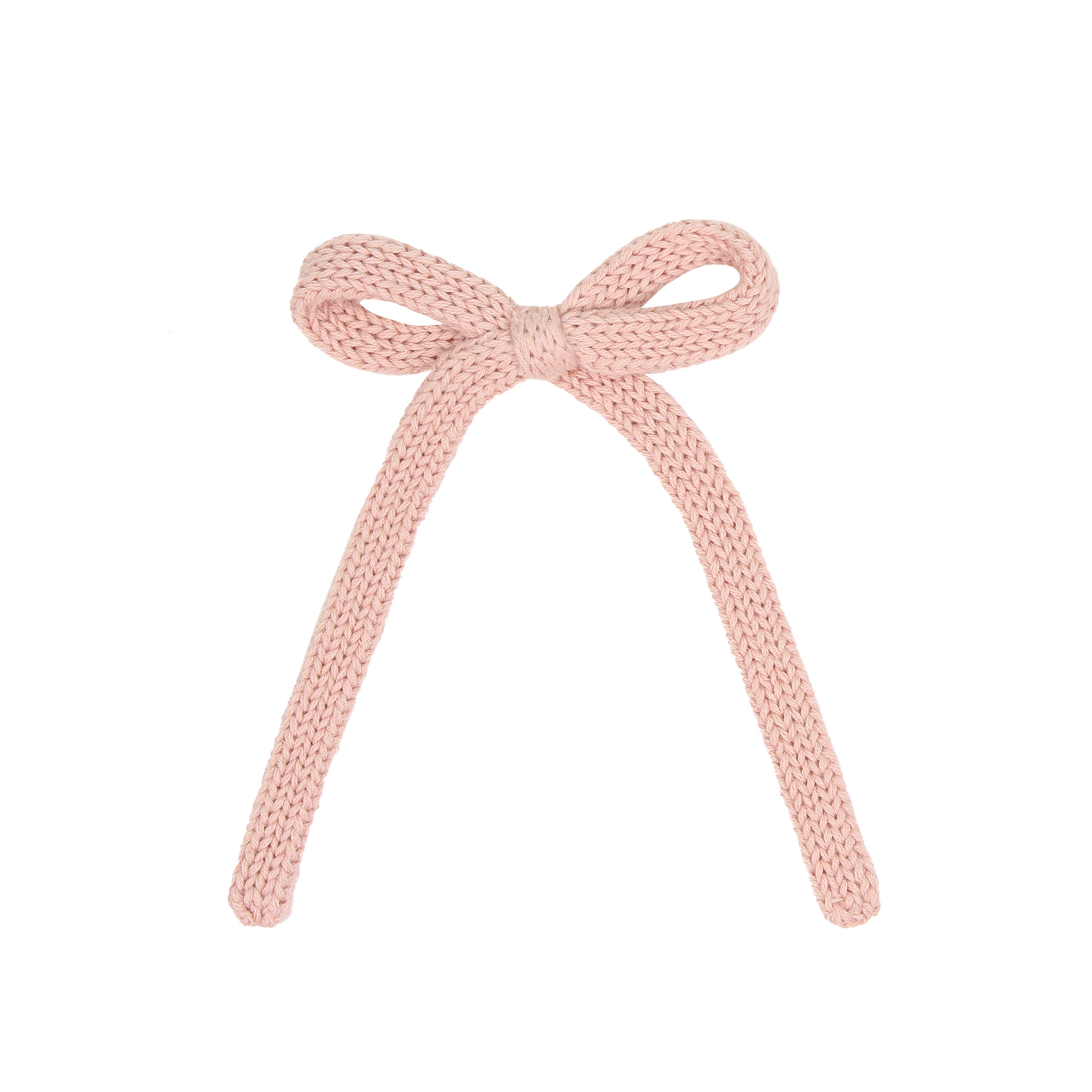 Sweater Bow - French Pink Knit Sash Clip